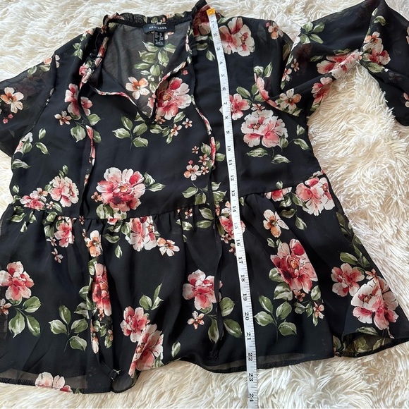 ASOS New Look Floral Peplum Blouse Size 6 - Picture 10 of 11